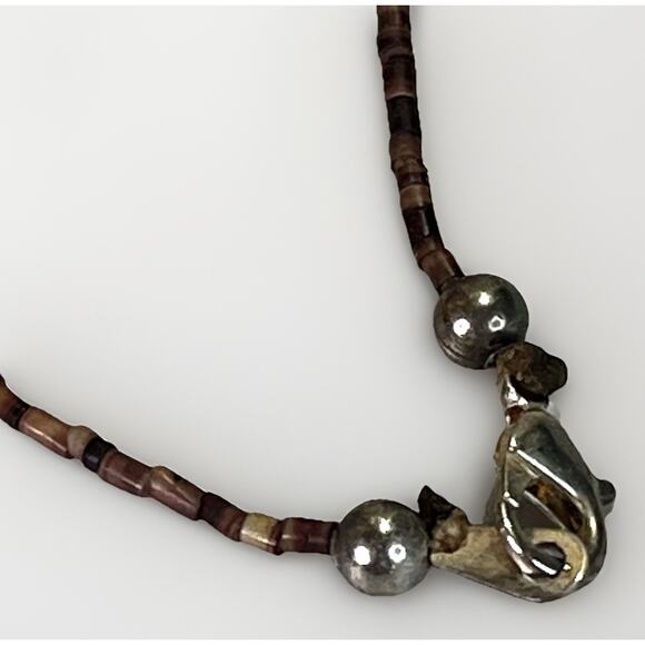 Native American Zuni Turquoise Turtle Multi Animal Fetish Heishi Shell Necklace - Picture 12 of 14